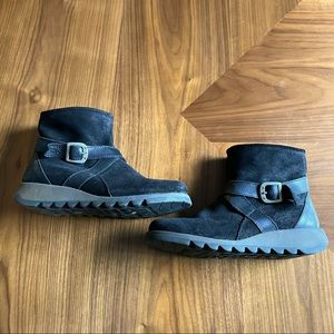 Fly London Sake black suede ankle boot